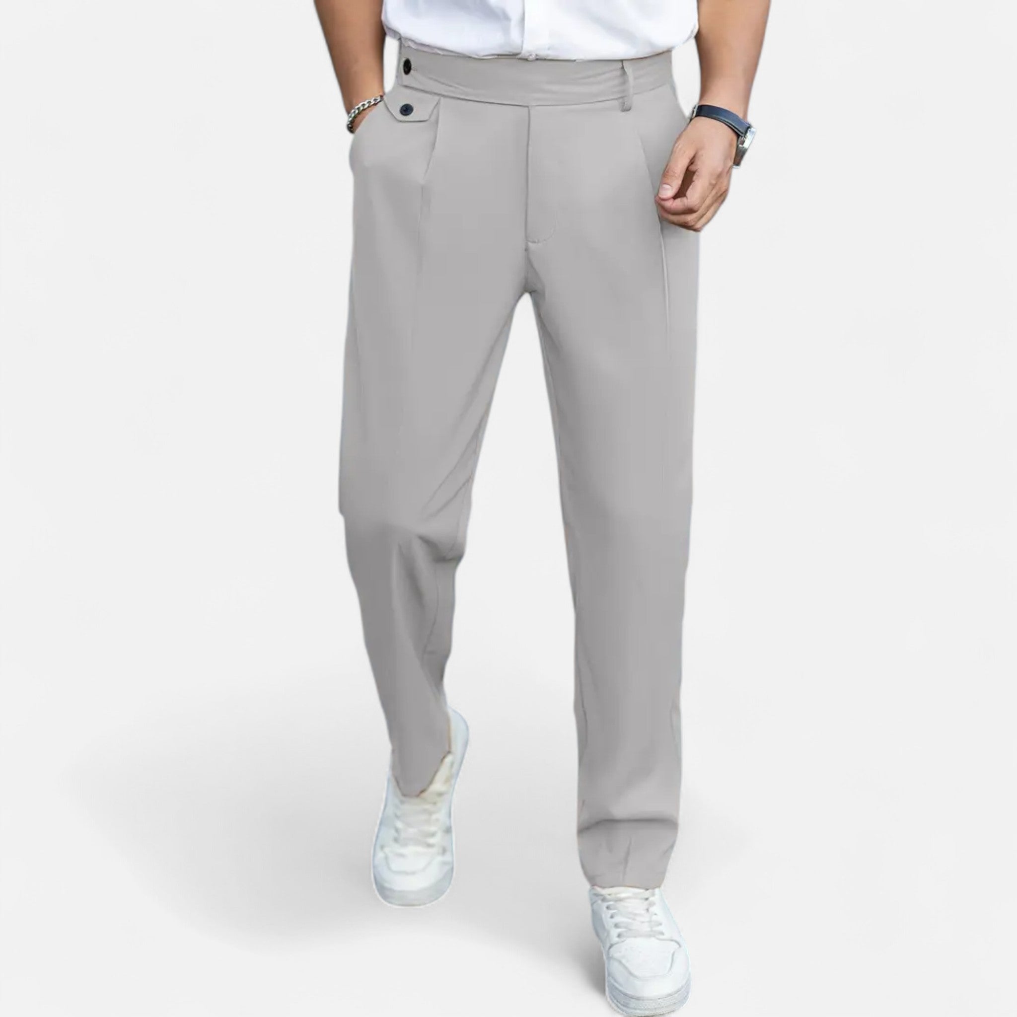 Solènne | Men’s Oxford Loose Fit Dress Trousers