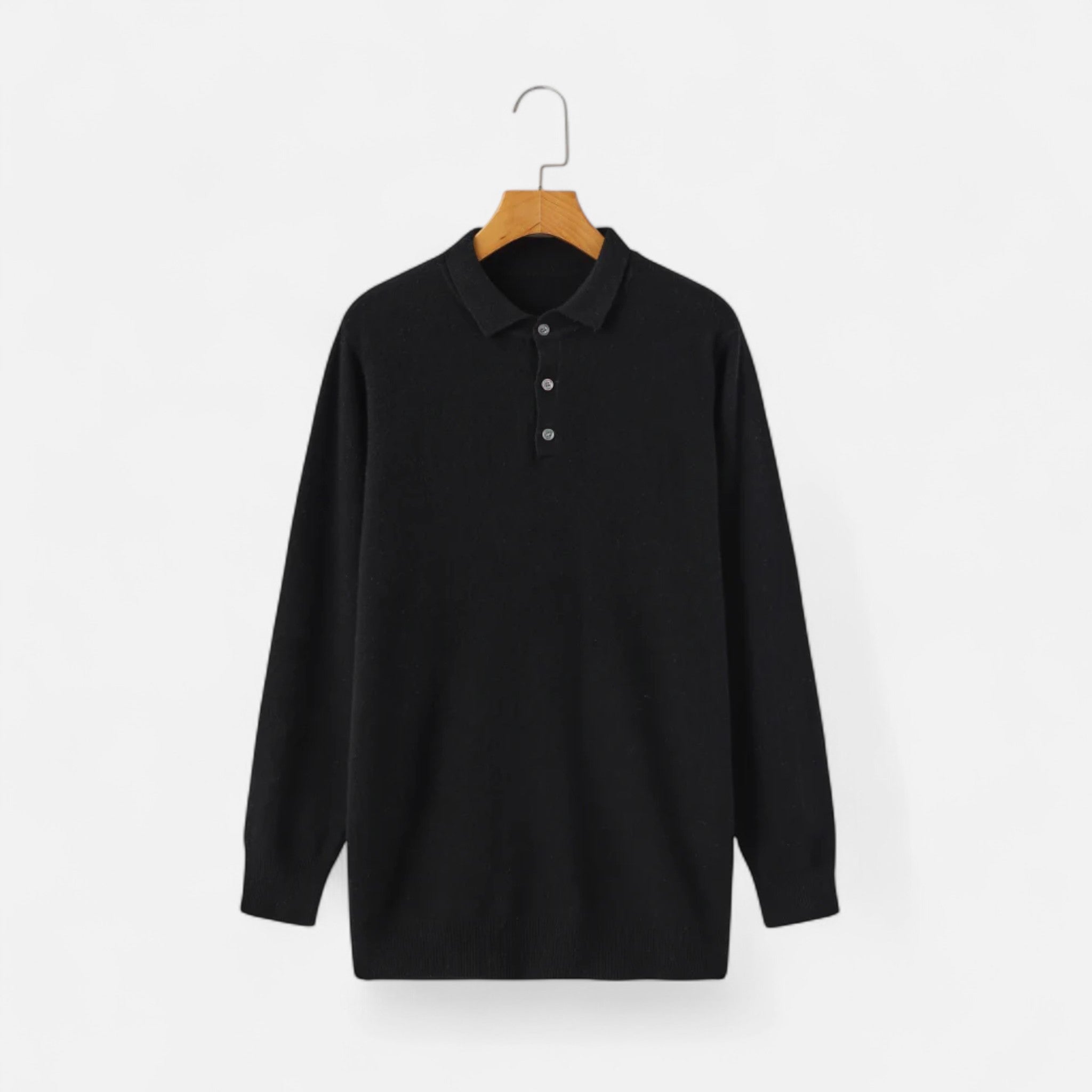 Solènne | Men’s Pure Cashmere Polo Knit