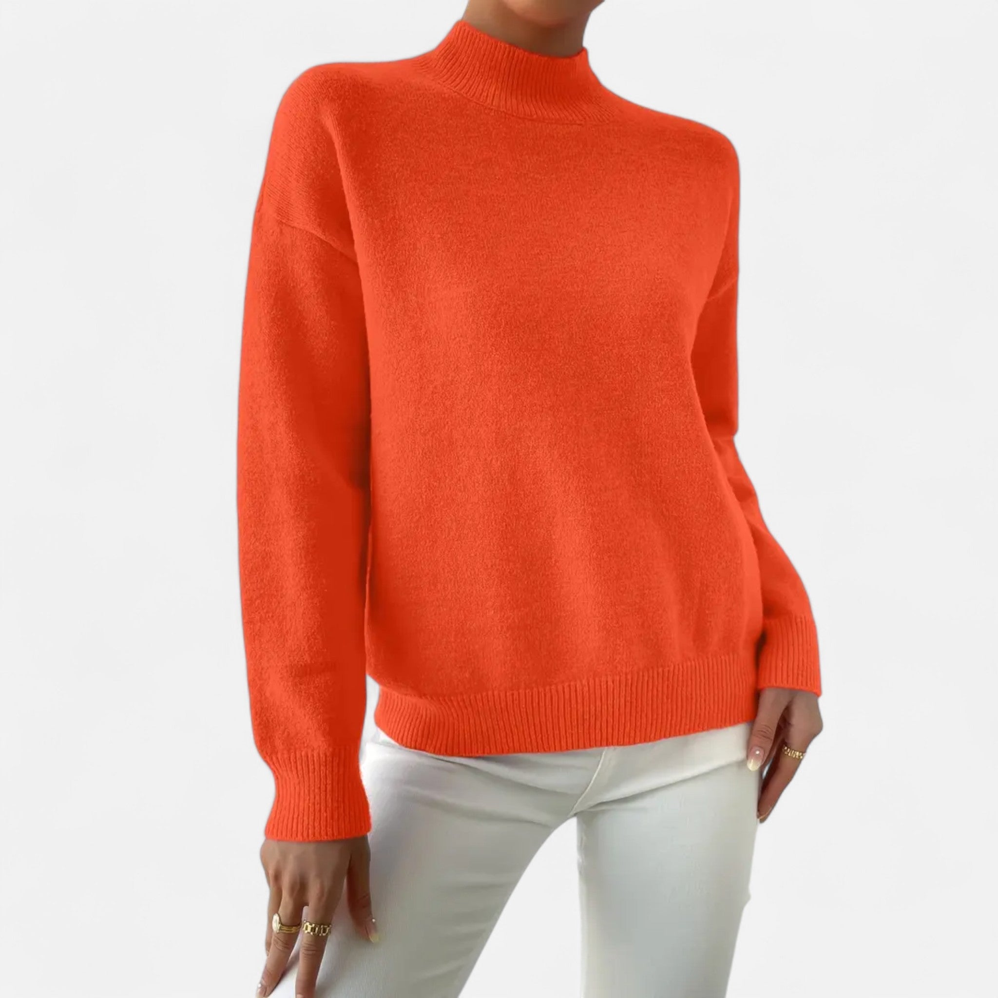 Solènne | Women’s Elegant Mock-Neck Pullover Sweater