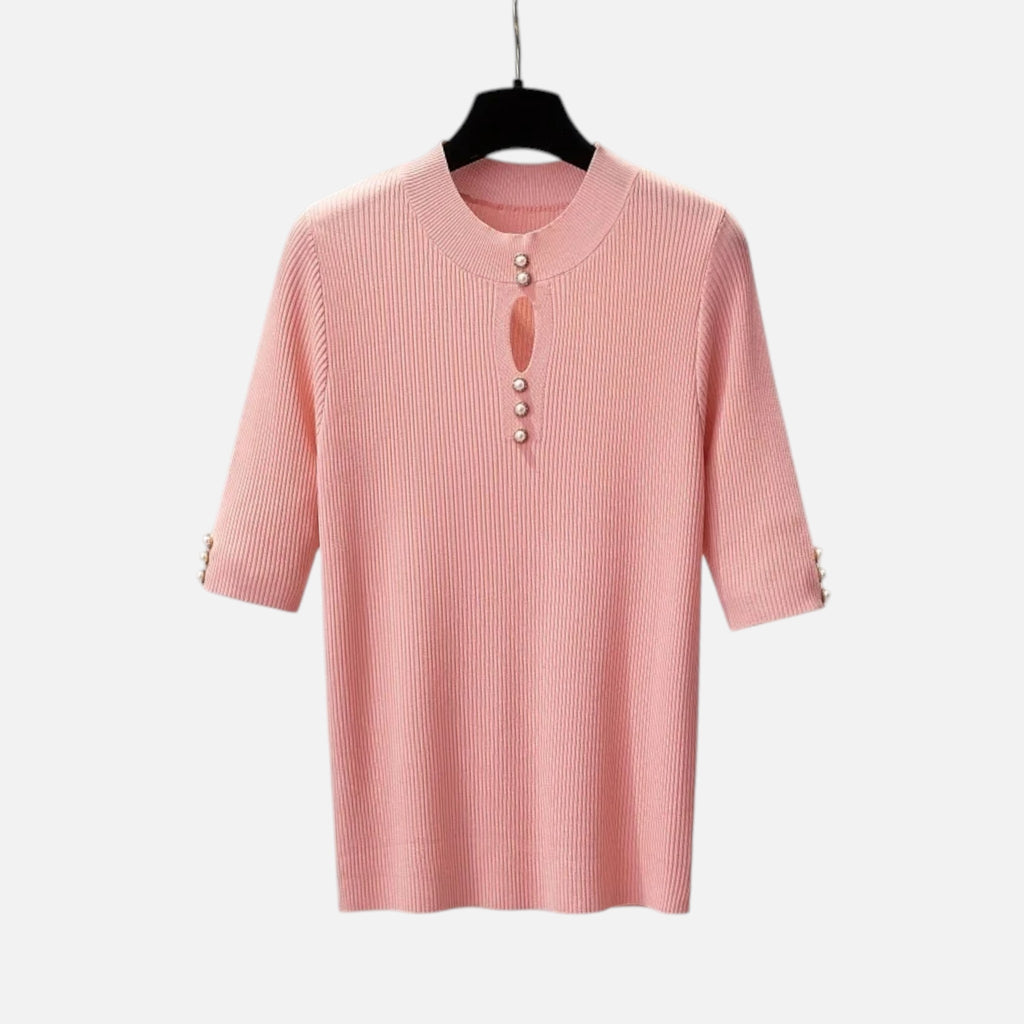 Solènne | Women’s Slim-Fit Knitted Short-Sleeve Sweater