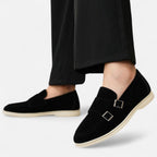 Solènne | Men’s Handmade Suede Double-Buckle Loafers