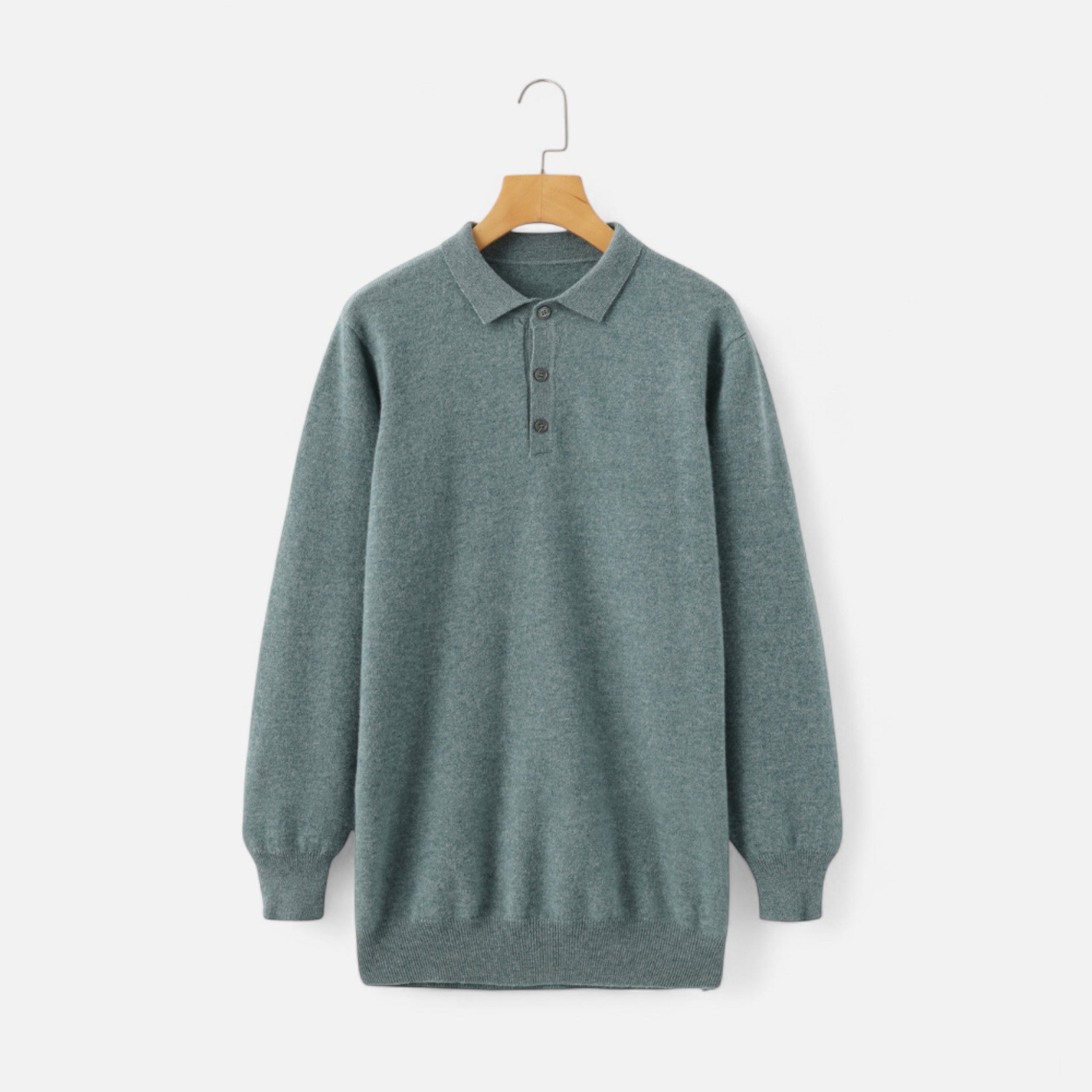 Solènne | Men’s Pure Cashmere Polo Knit