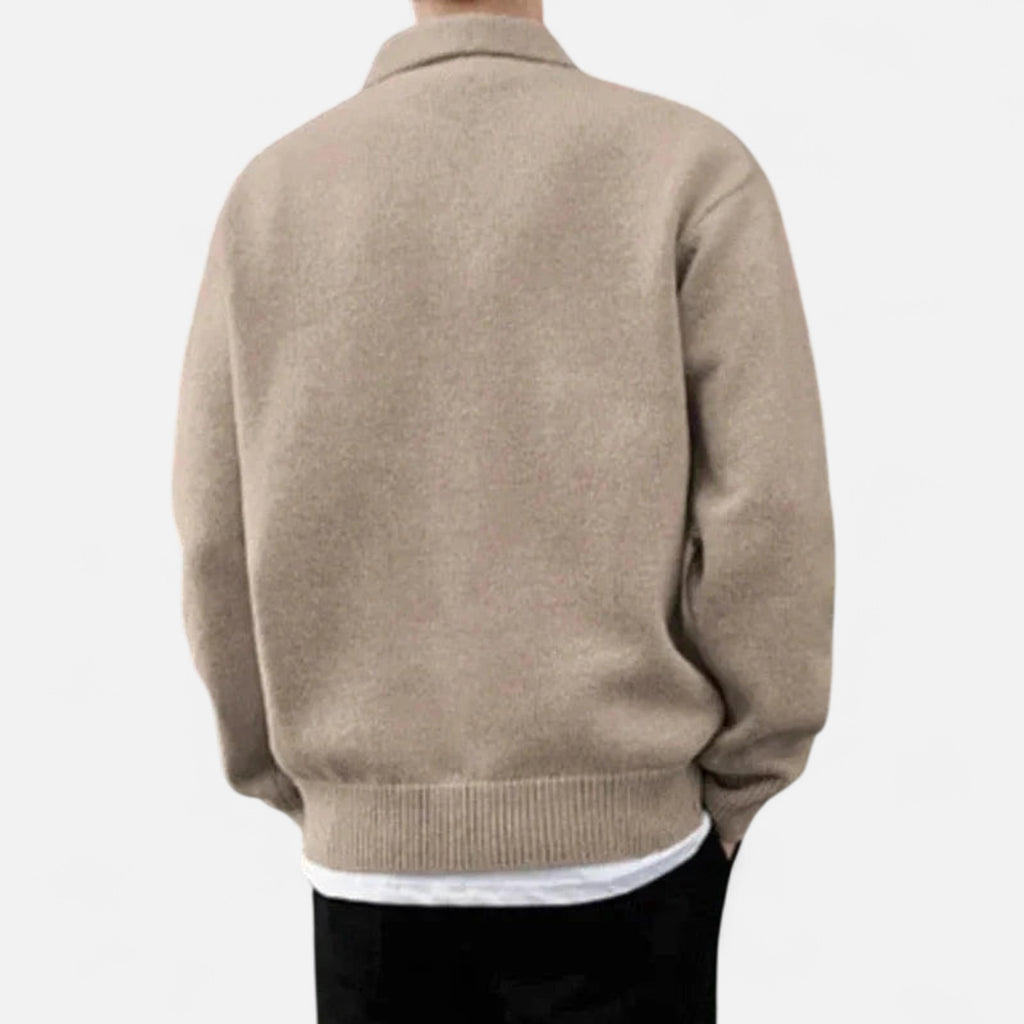 Solènne | Men’s Wool Half-Zip Heritage Sweater