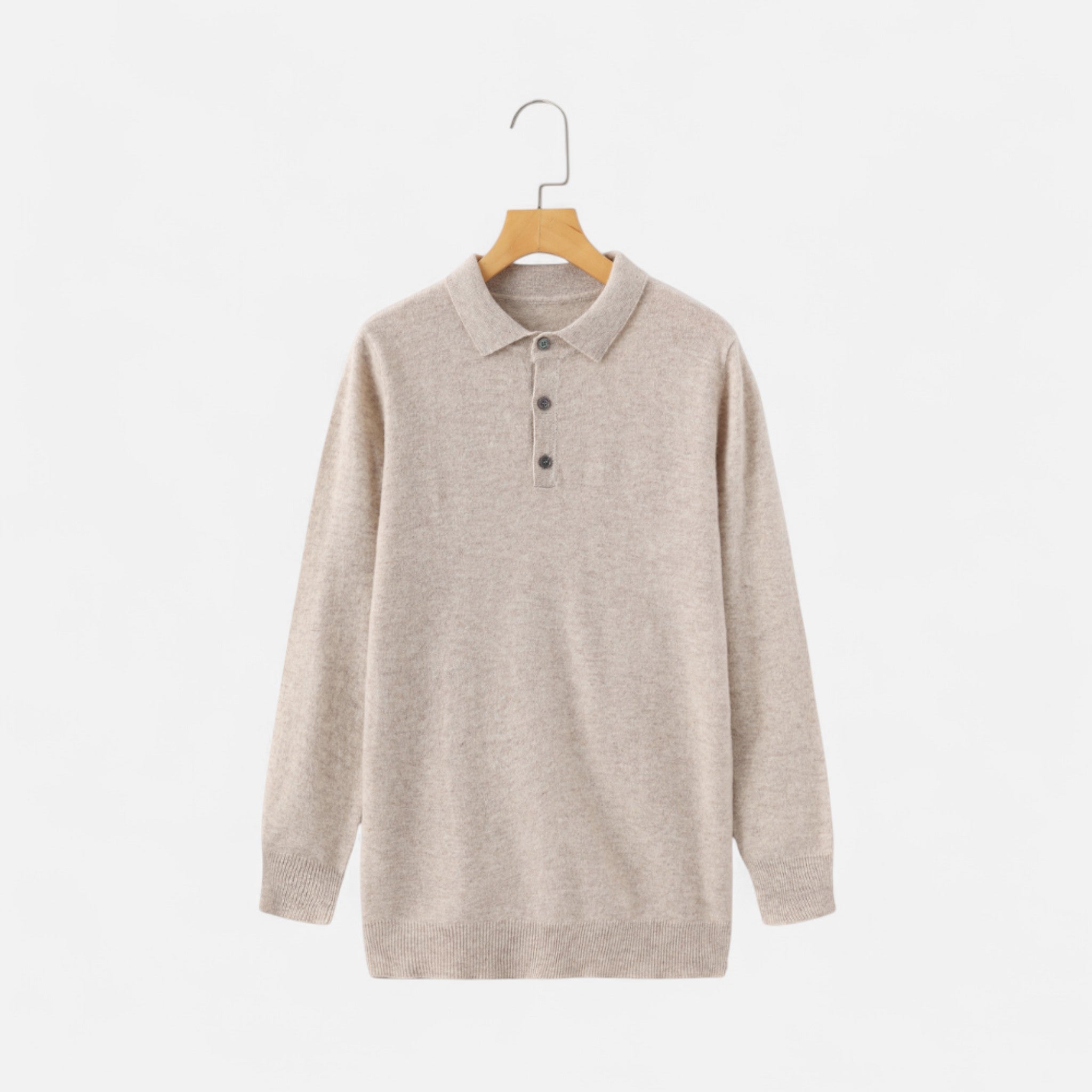Solènne | Men’s Pure Cashmere Polo Knit