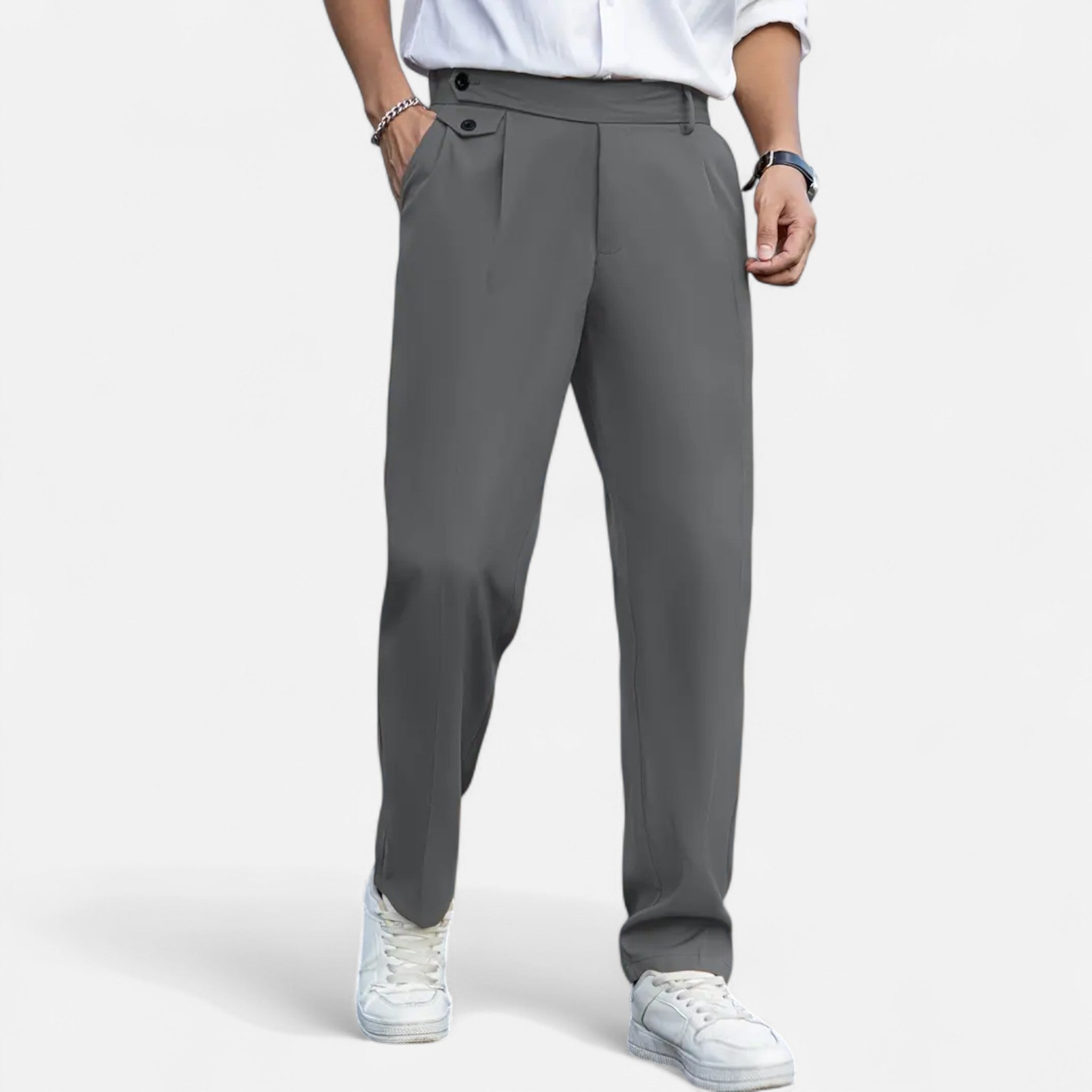 Solènne | Men’s Oxford Loose Fit Dress Trousers