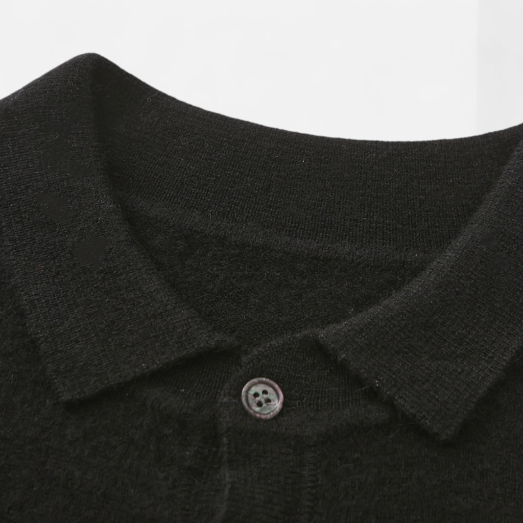 Solènne | Men’s Pure Cashmere Polo Knit