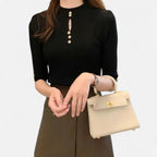 Solènne | Women’s Slim-Fit Knitted Short-Sleeve Sweater
