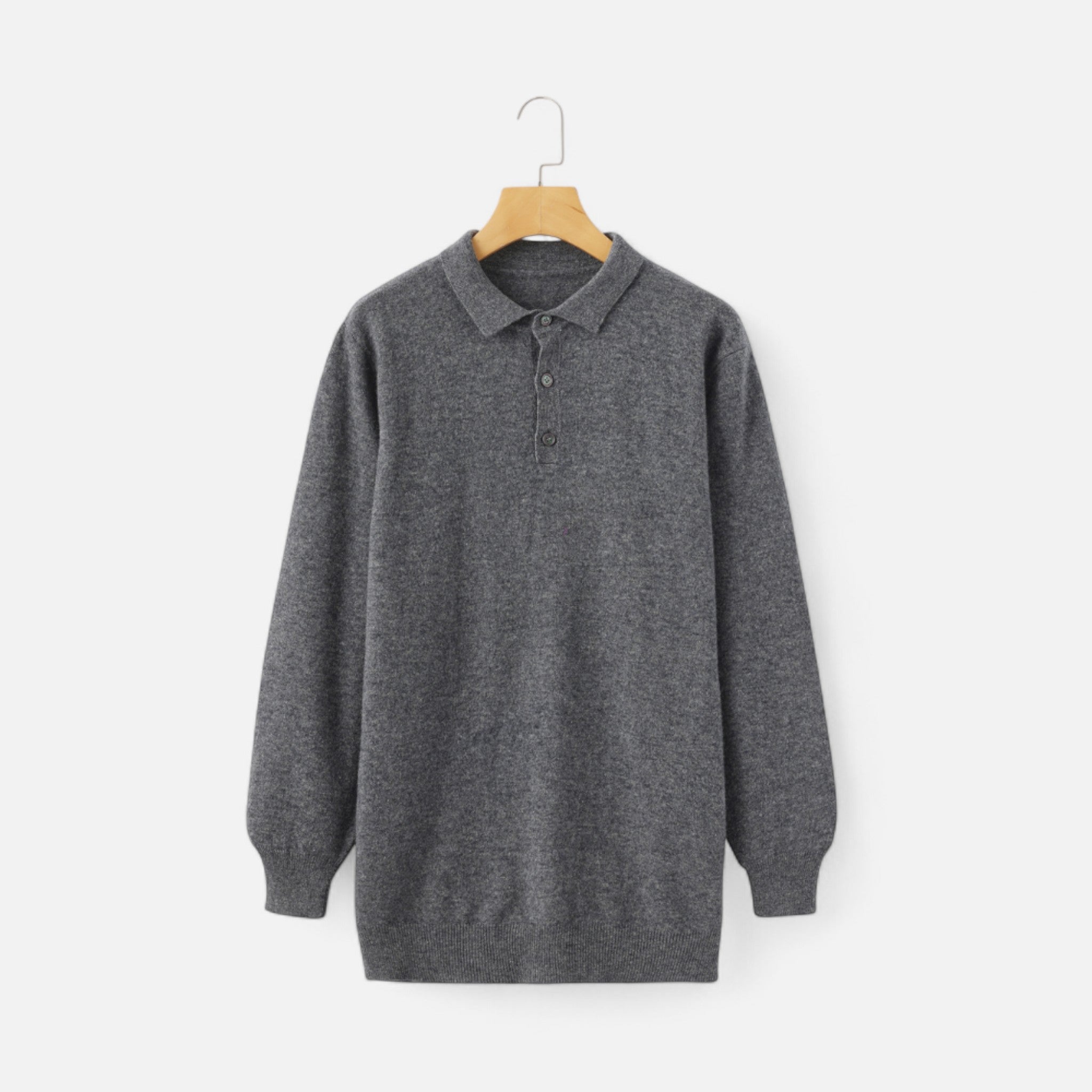 Solènne | Men’s Pure Cashmere Polo Knit