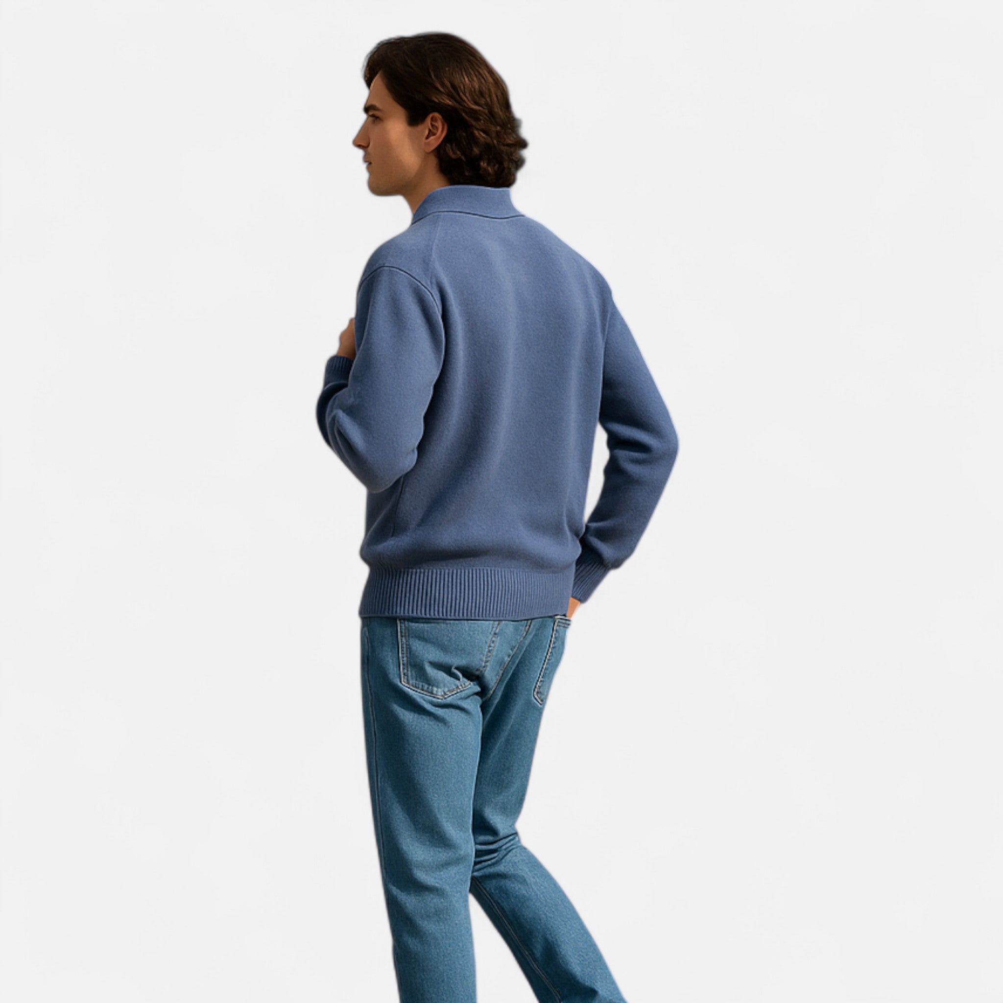 Solènne | Men’s Wool Half-Zip Heritage Sweater