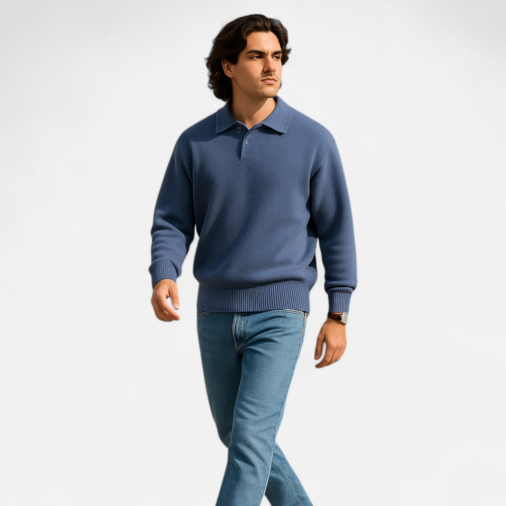 Solènne | Men’s Wool Half-Zip Heritage Sweater
