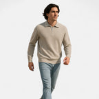 Solènne | Men’s Cotton Half-Zip Knit Sweater