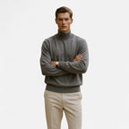 Solènne | Men’s Half-Turtleneck Cotton Blend Sweater