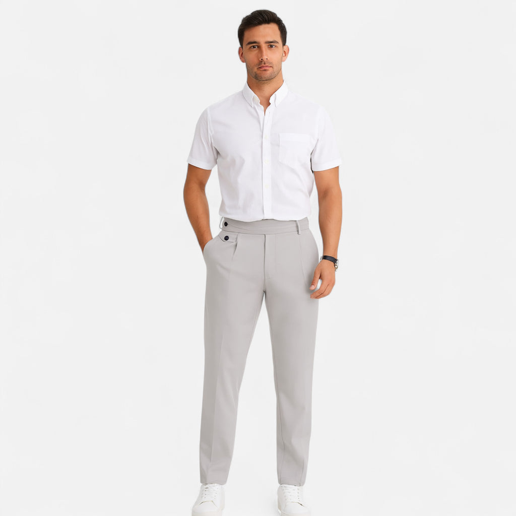 Solènne | Men’s Oxford Loose Fit Dress Trousers