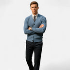 Solènne | Men’s Wool V-Neck Button-Front Cardigan
