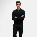 Solenne | Men’s Slim-Fit Knit Button-Collar Sweater