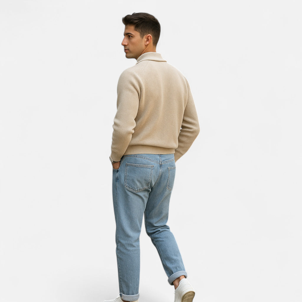 Solènne | Men’s Classic Collar Raglan Knit Sweater