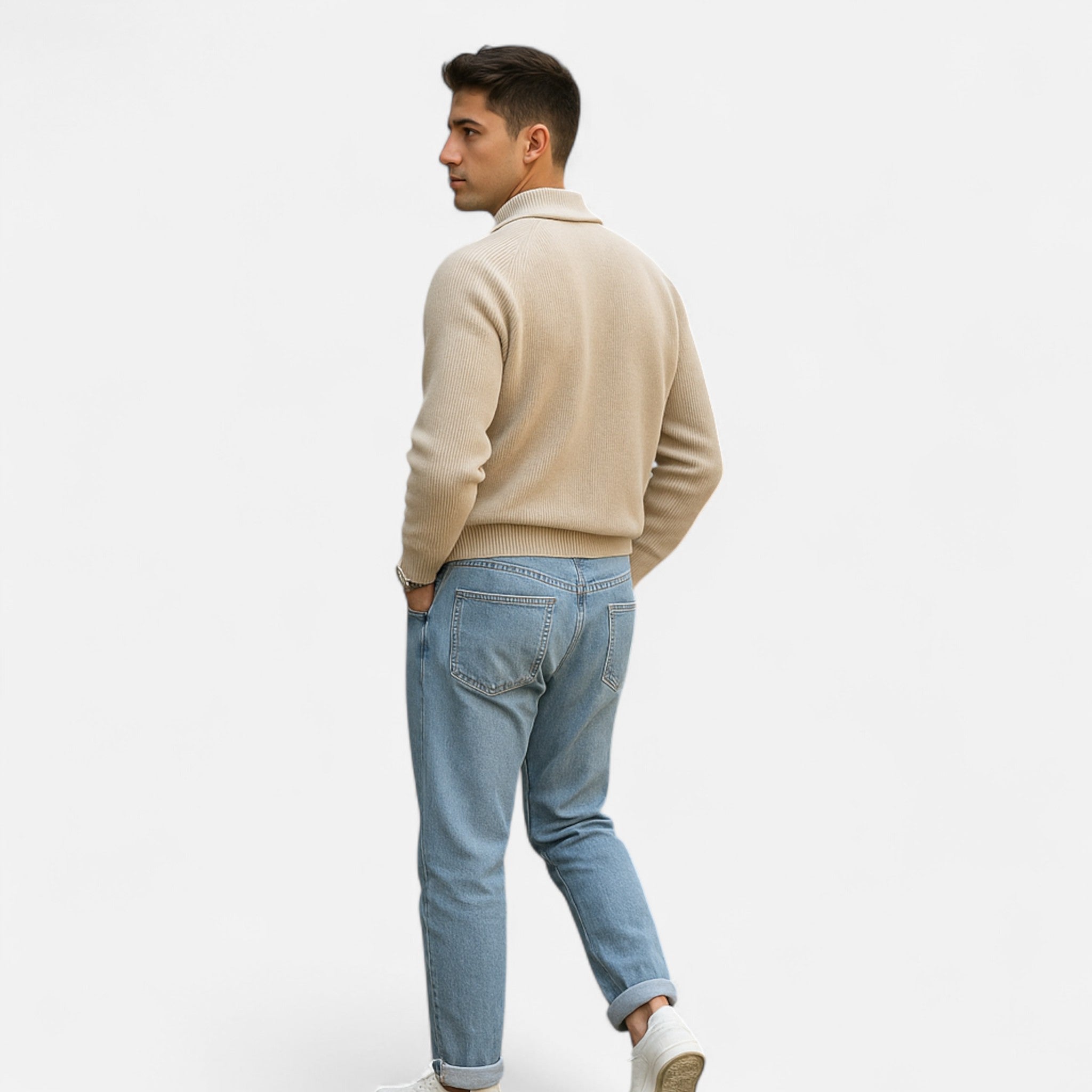 Solènne | Men’s Classic Collar Raglan Knit Sweater
