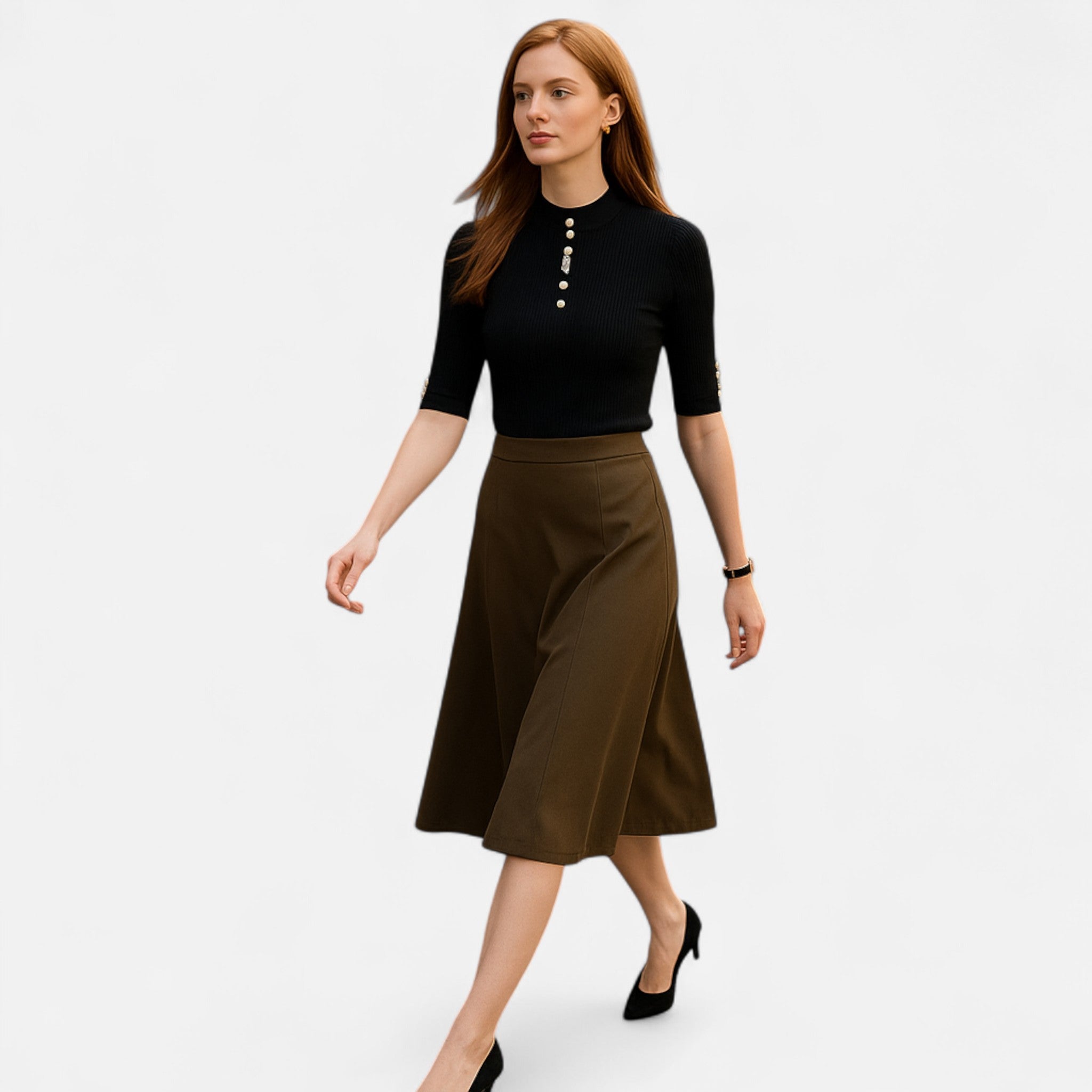 Solènne | Women’s Slim-Fit Knitted Short-Sleeve Sweater