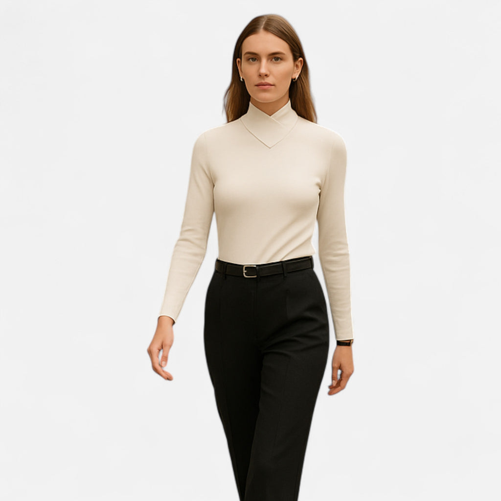 Solènne | Women’s Warm High-Neck Knit Shirt