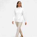 Solènne | Women’s Elegant Mock-Neck Pullover Sweater