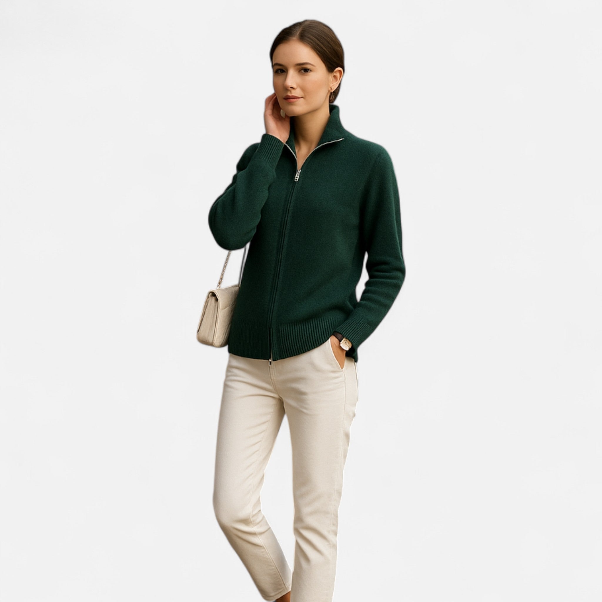 Solènne | Women’s Dual-Zip Colour-Block Sweater