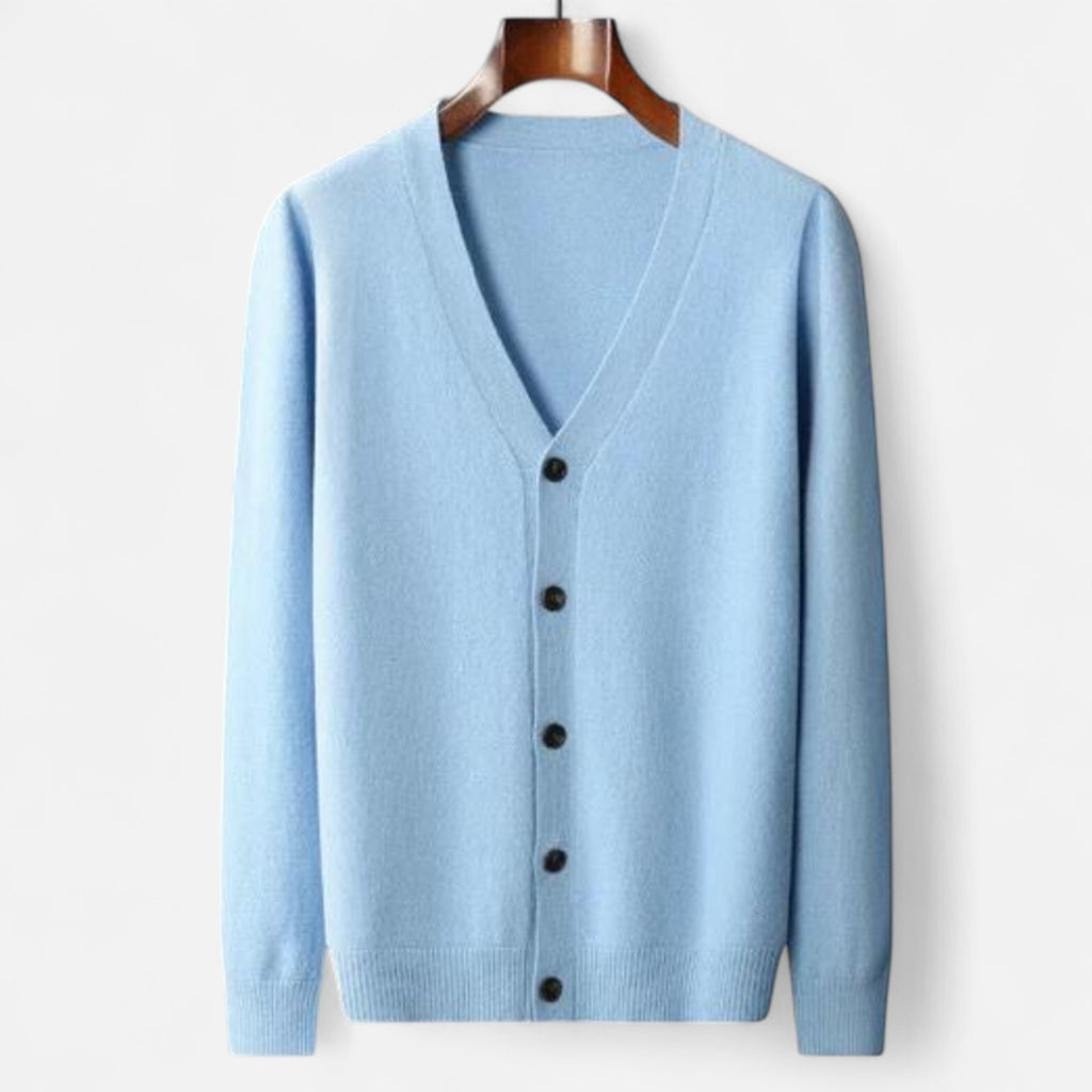 Solènne | Men’s Pure Cashmere Button-Front Cardigan