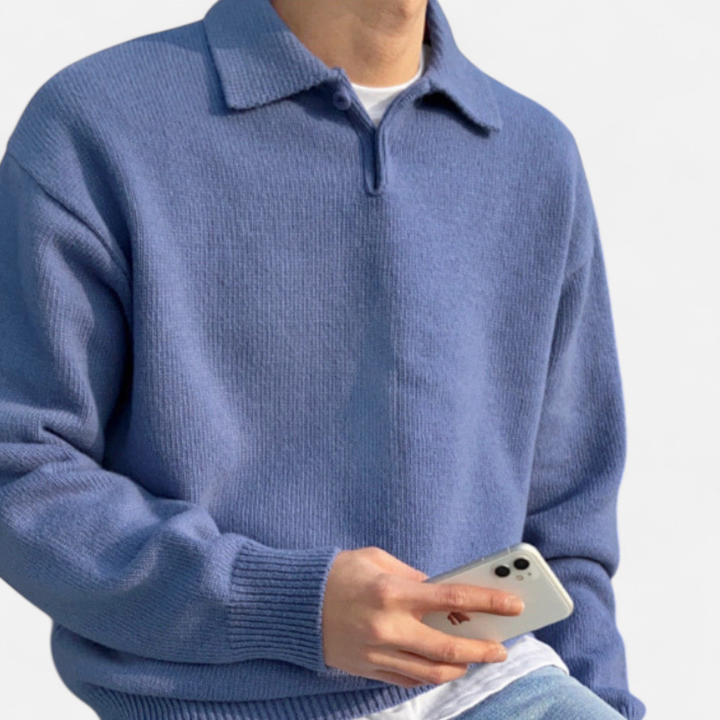 Solènne | Men’s Wool Half-Zip Heritage Sweater