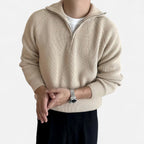 Solenne | Men’s Classic Collar Raglan Knit Sweater
