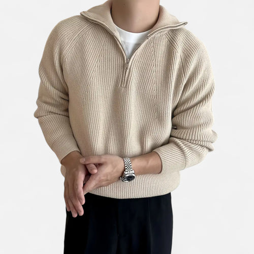 Solènne | Men’s Classic Collar Raglan Knit Sweater