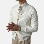 Solènne | Men’s Wool V-Neck Button-Front Cardigan