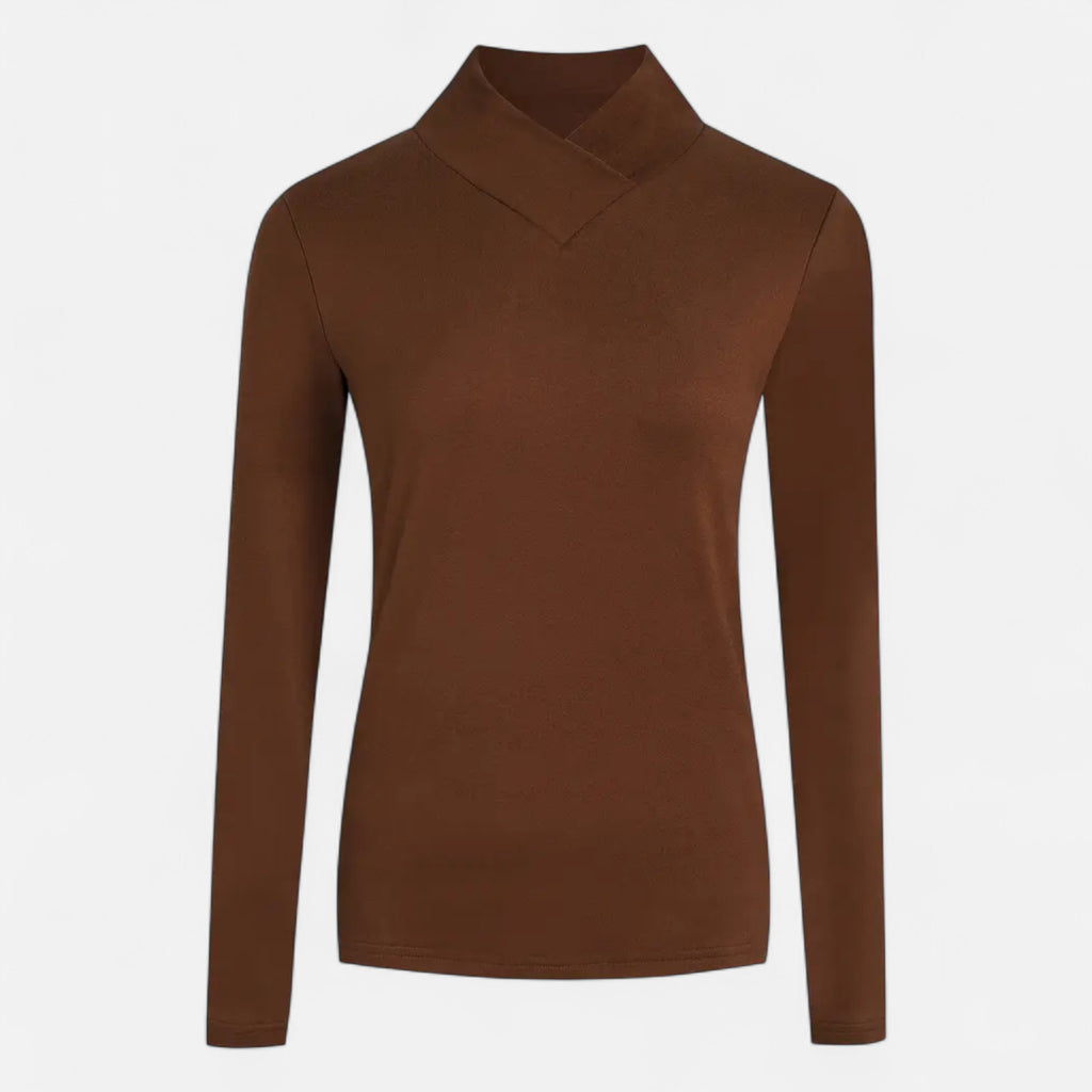Solènne | Women’s Warm High-Neck Knit Shirt