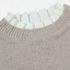 Solènne | Women’s Lettuce-Trim Crew-Neck Sweater