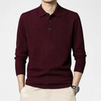 Solenne | Men’s Slim-Fit Knit Button-Collar Sweater