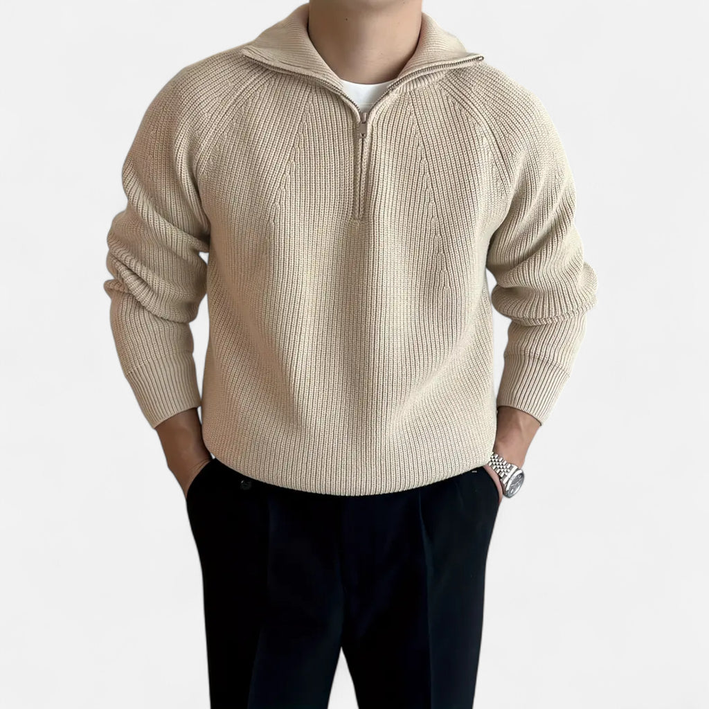 Solènne | Men’s Classic Collar Raglan Knit Sweater
