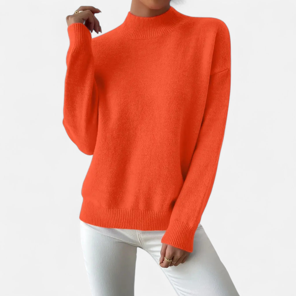 Solènne | Women’s Elegant Mock-Neck Pullover Sweater