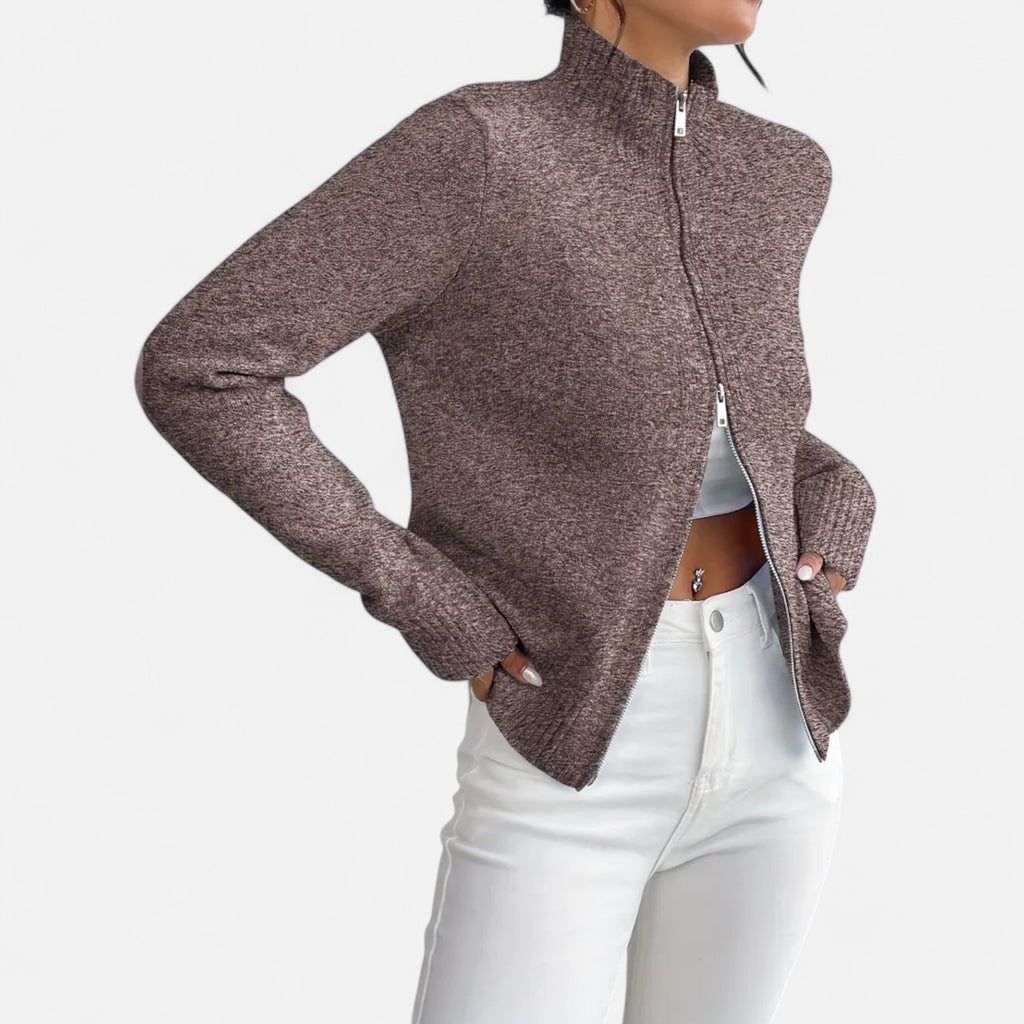 Solènne | Women’s Dual-Zip Colour-Block Sweater