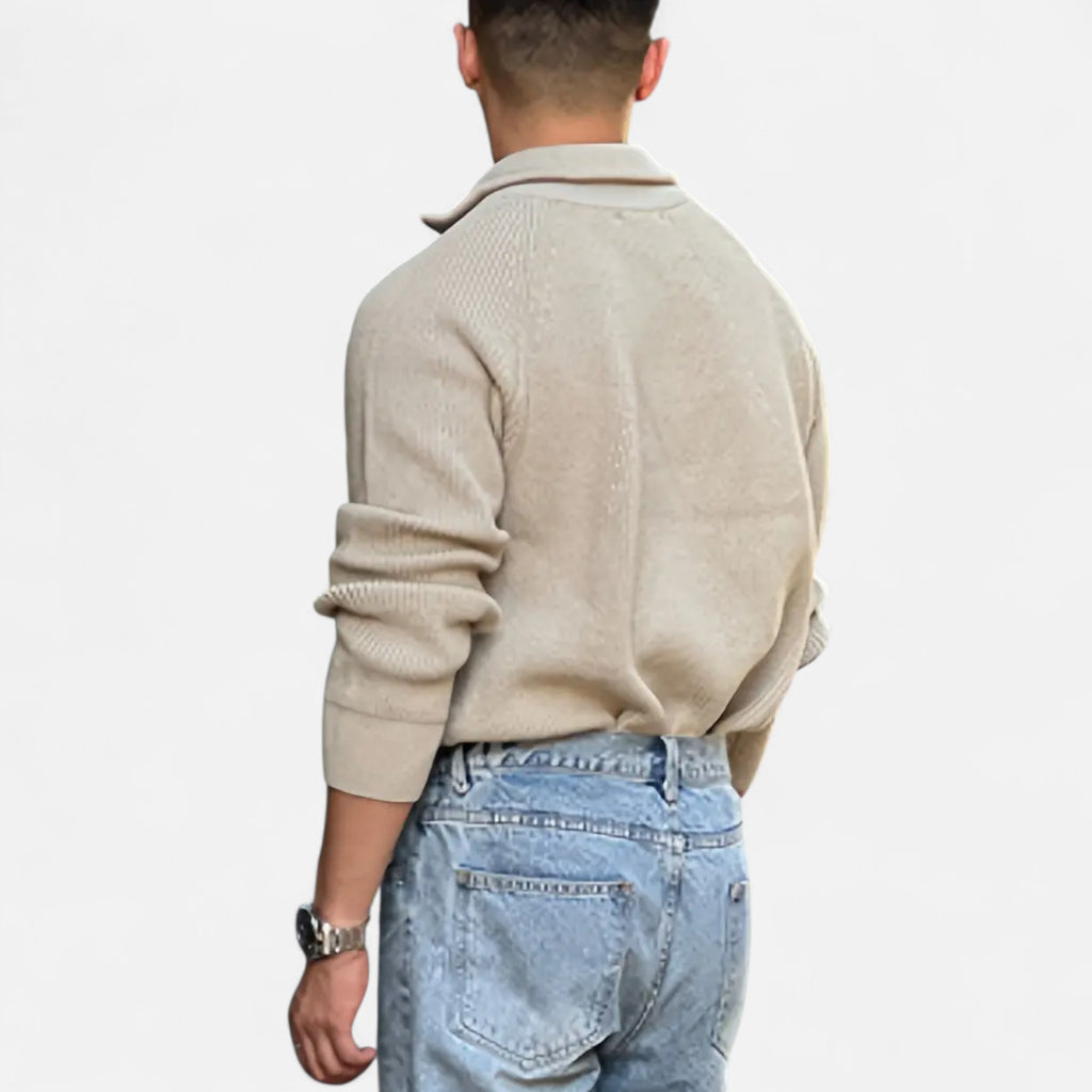 Solènne | Men’s Classic Collar Raglan Knit Sweater