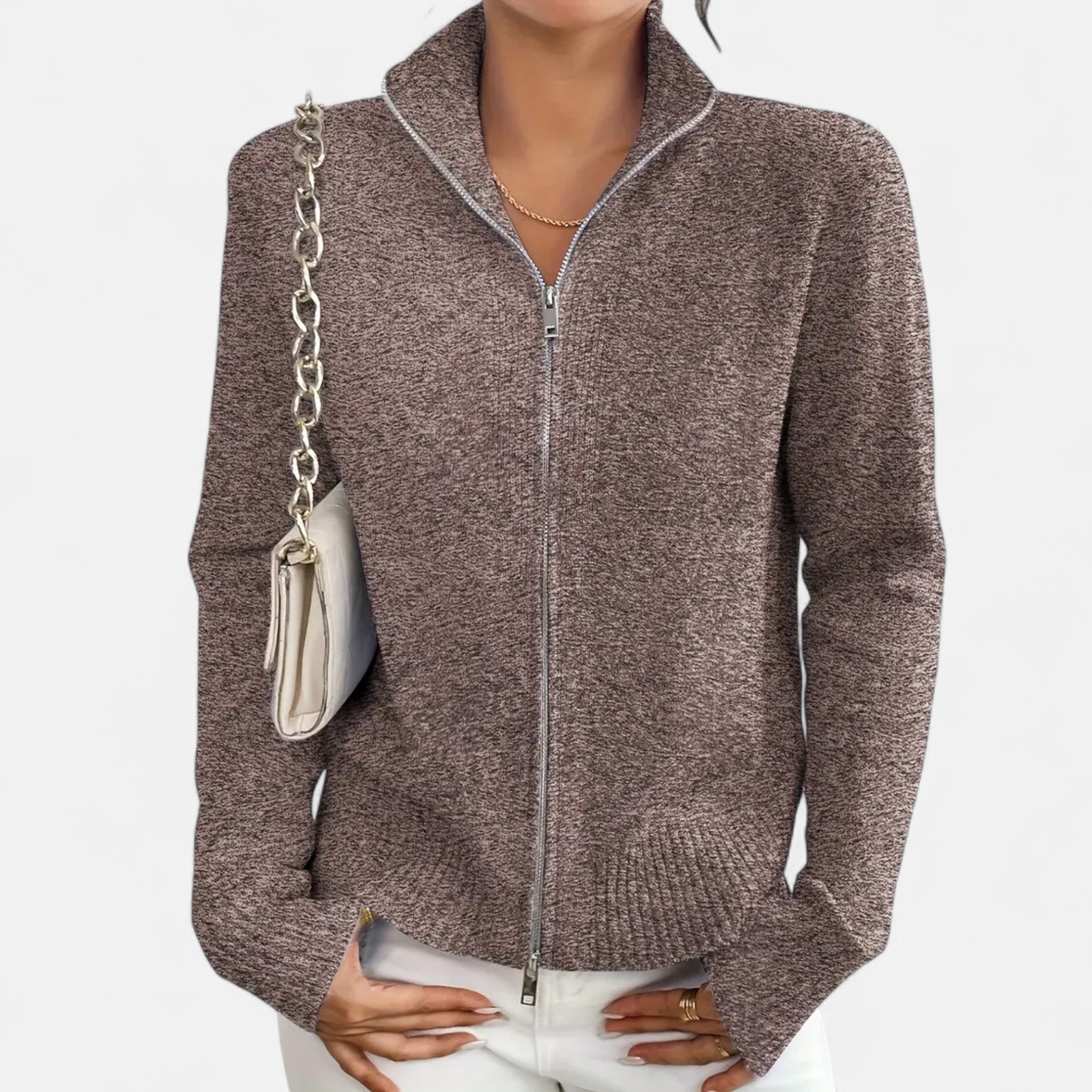 Solènne | Women’s Dual-Zip Colour-Block Sweater