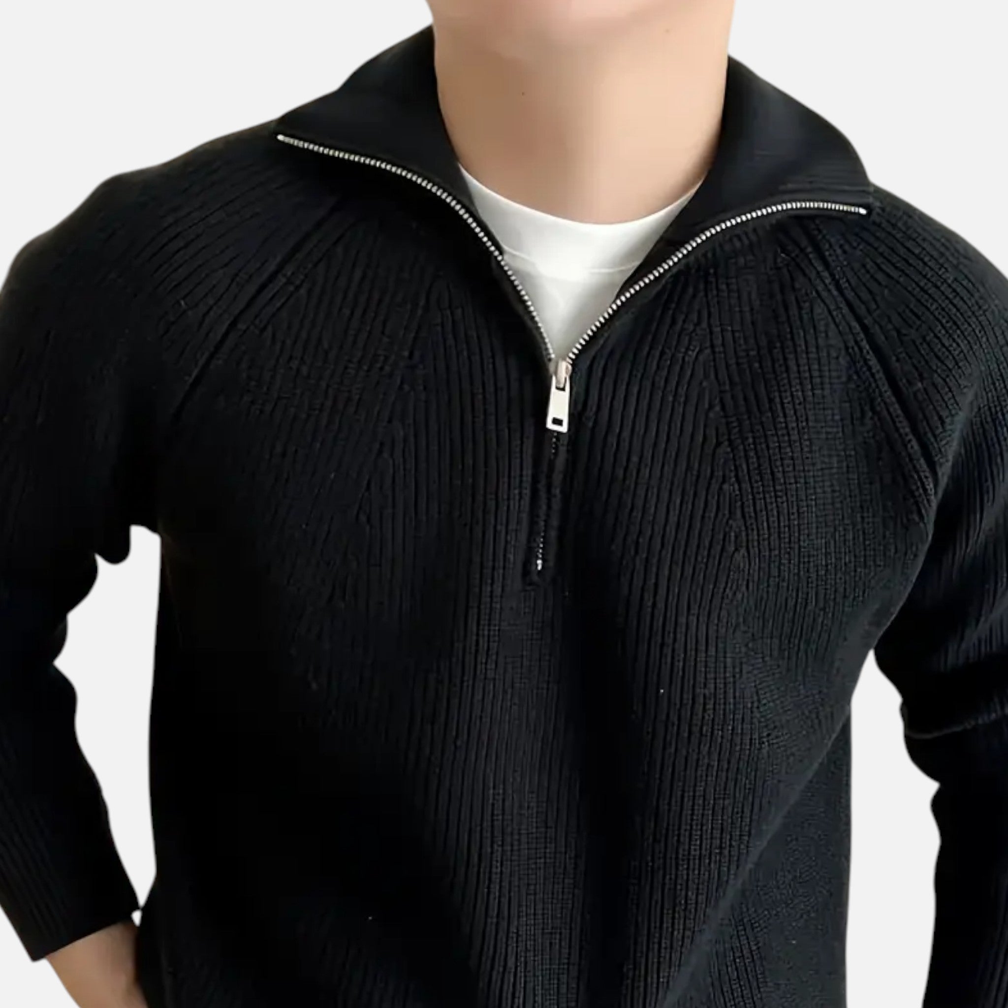Solènne | Men’s Classic Collar Raglan Knit Sweater