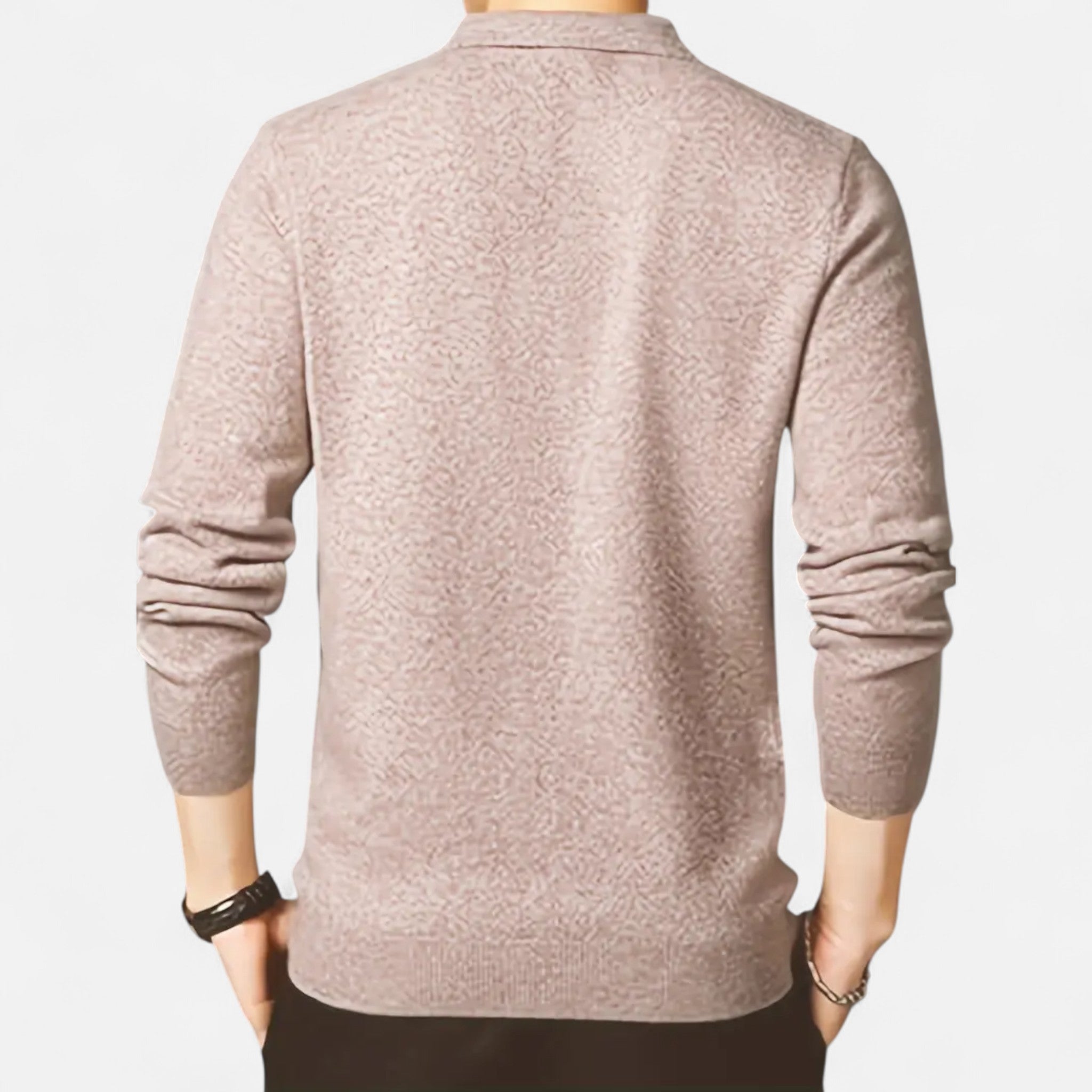 Solènne | Men’s Slim-Fit Knit Button-Collar Sweater