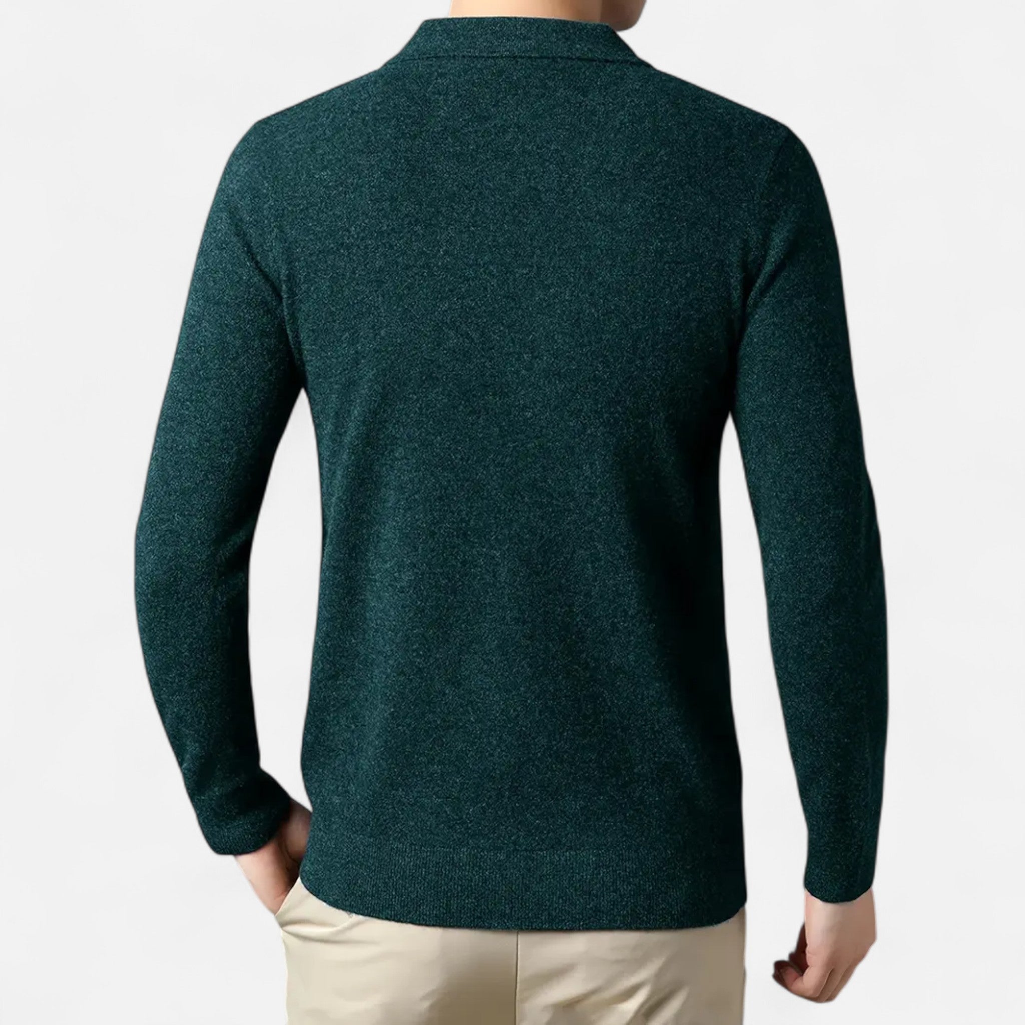 Solènne | Men’s Slim-Fit Knit Button-Collar Sweater
