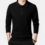 Solenne | Men’s Slim-Fit Knit Button-Collar Sweater