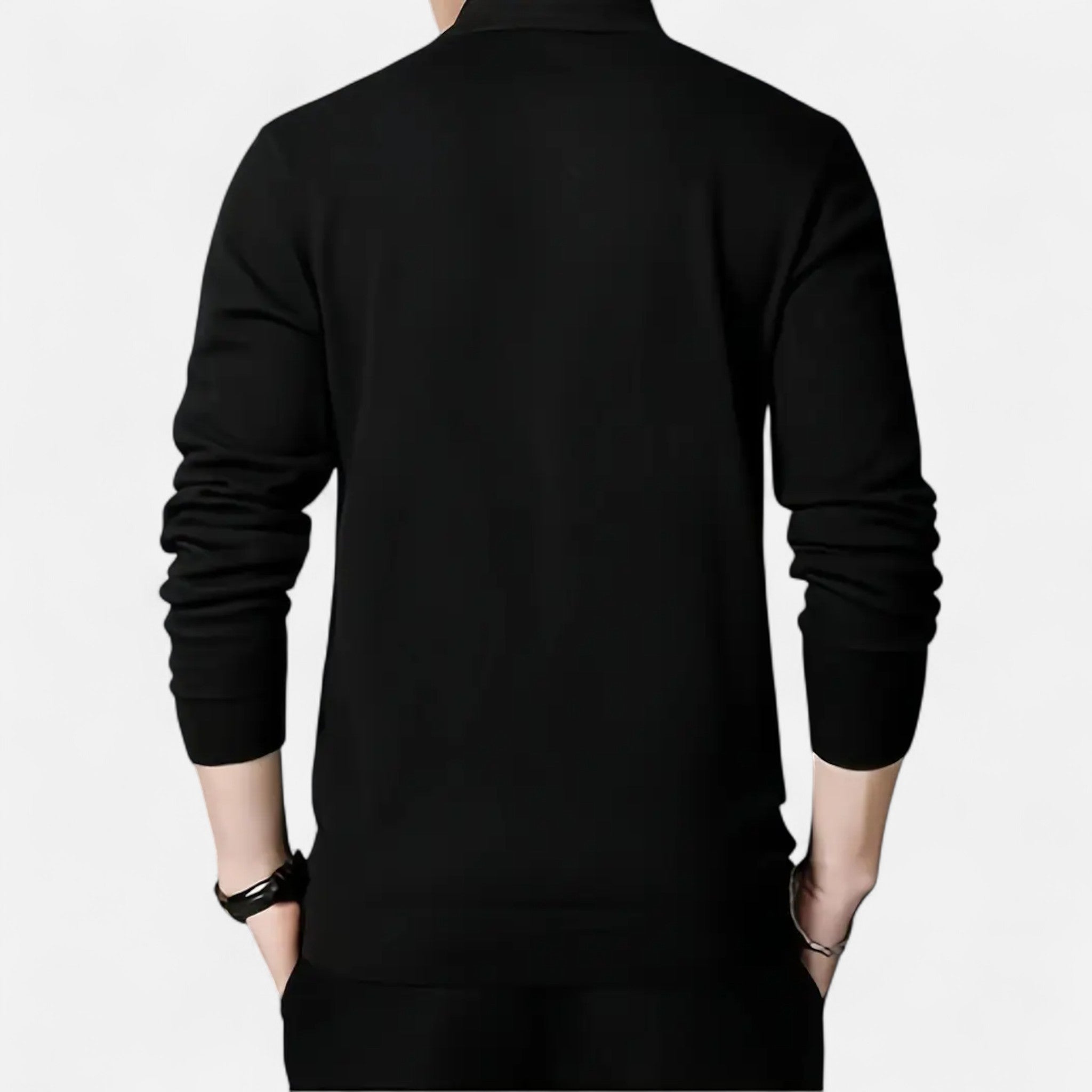 Solènne | Men’s Slim-Fit Knit Button-Collar Sweater