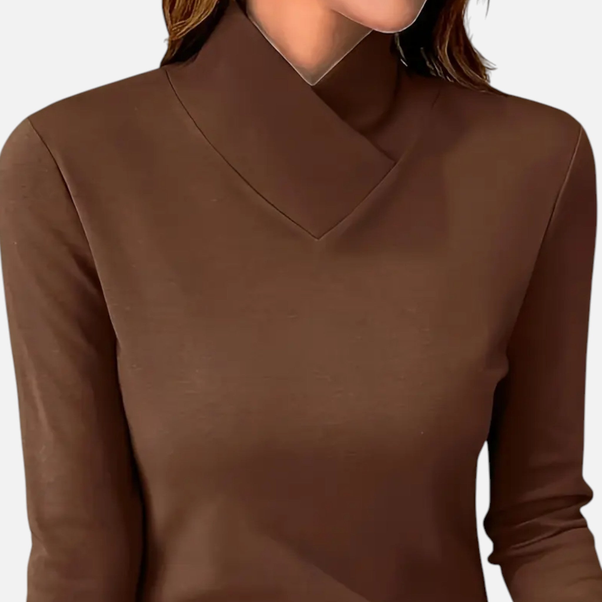 Solènne | Women’s Warm High-Neck Knit Shirt