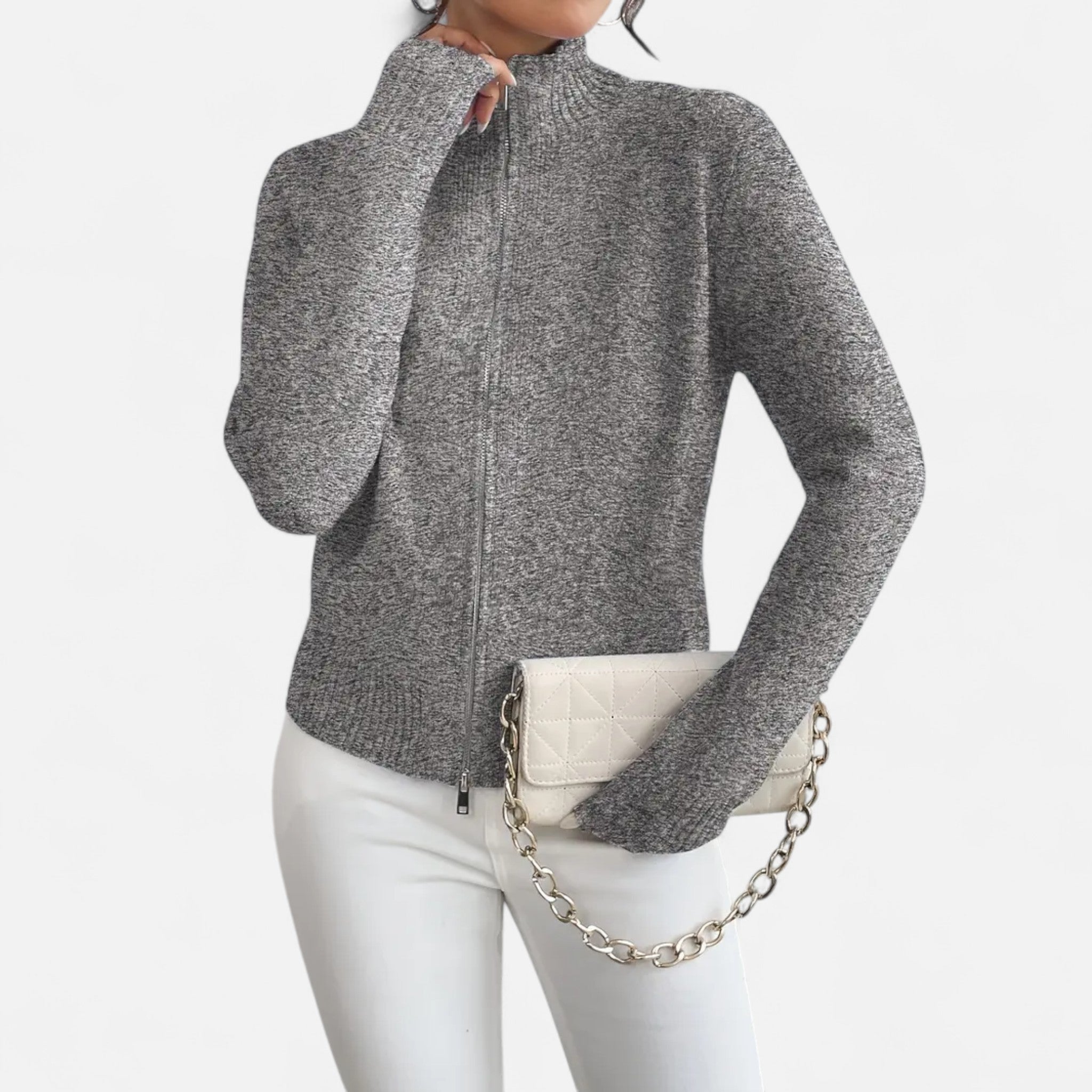Solènne | Women’s Dual-Zip Colour-Block Sweater