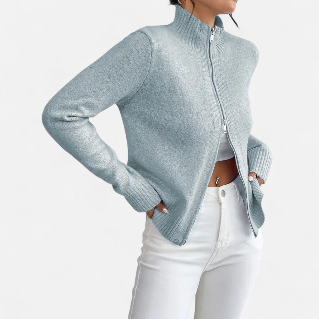 Solènne | Women’s Dual-Zip Colour-Block Sweater