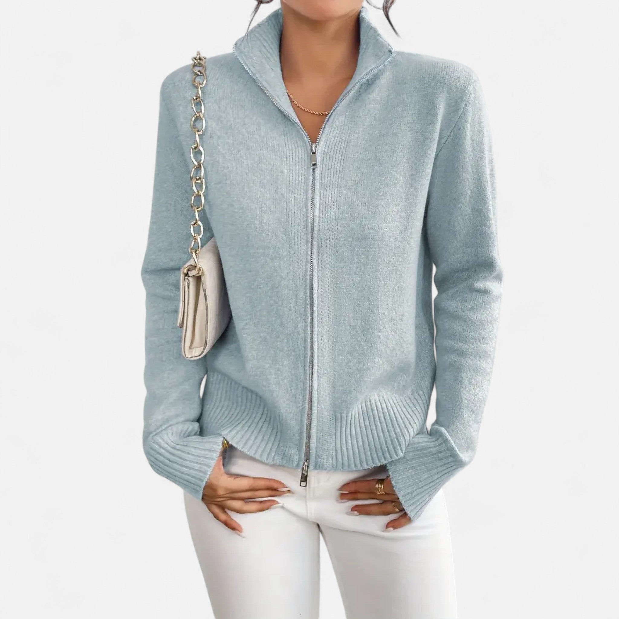 Solènne | Women’s Dual-Zip Colour-Block Sweater