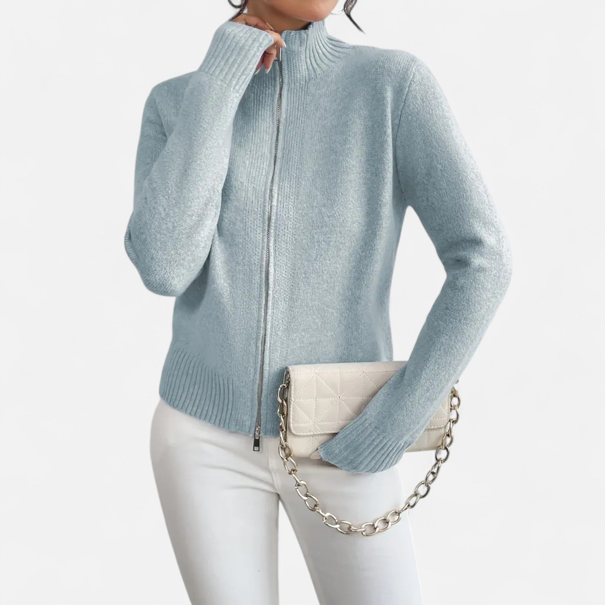Solènne | Women’s Dual-Zip Colour-Block Sweater