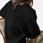 Solènne | Women’s V-Neck Rib-Knit Short-Sleeve Sweater