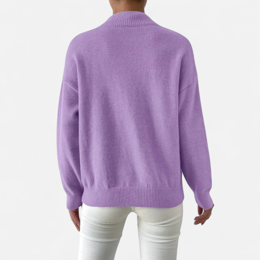 Solènne | Women’s Elegant Mock-Neck Pullover Sweater